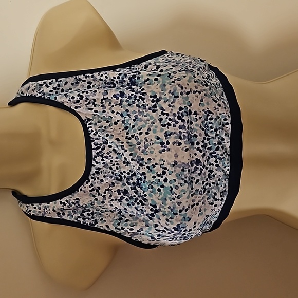 Eddie Bauer Girls L 2-piece Reversible Swimsuit Navy Blue Polka-dot and Purple - Picture 6 of 17